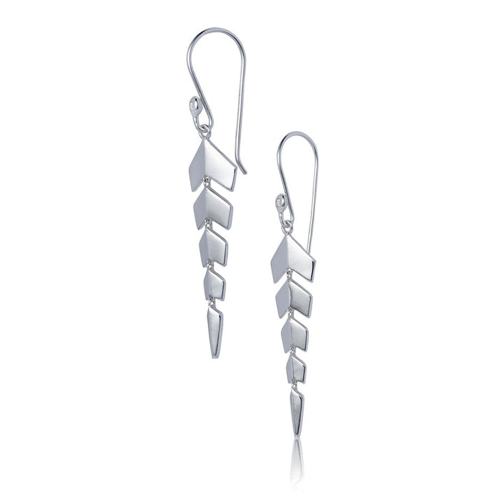 Bykjaergaard - Arrow øreinge i sølv med sten - arres2421wt