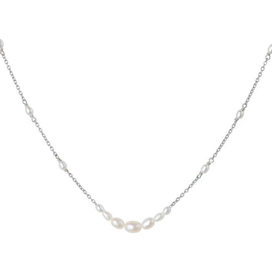 byBiehl - Aura sølv halskæde med ferskvandsperler - 3-3902wp-r