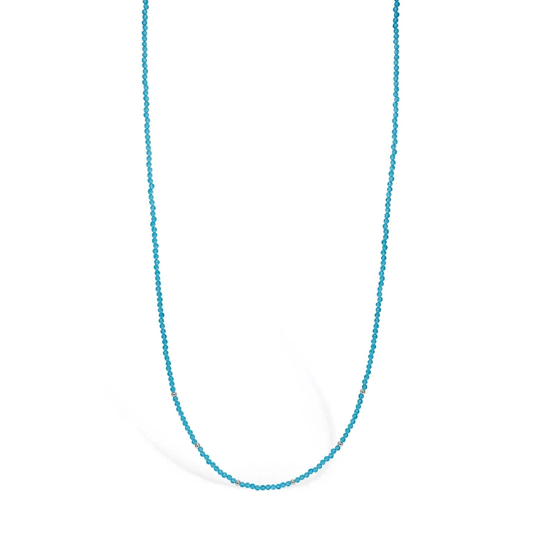 Blossom Copenhagen - Sølv halskæde med aqua blå topas - 27331038-45