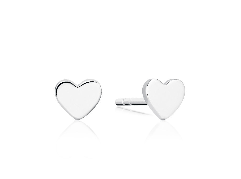 Sølv hjerte ørestikker fra Sif jakobs - E12121-SS