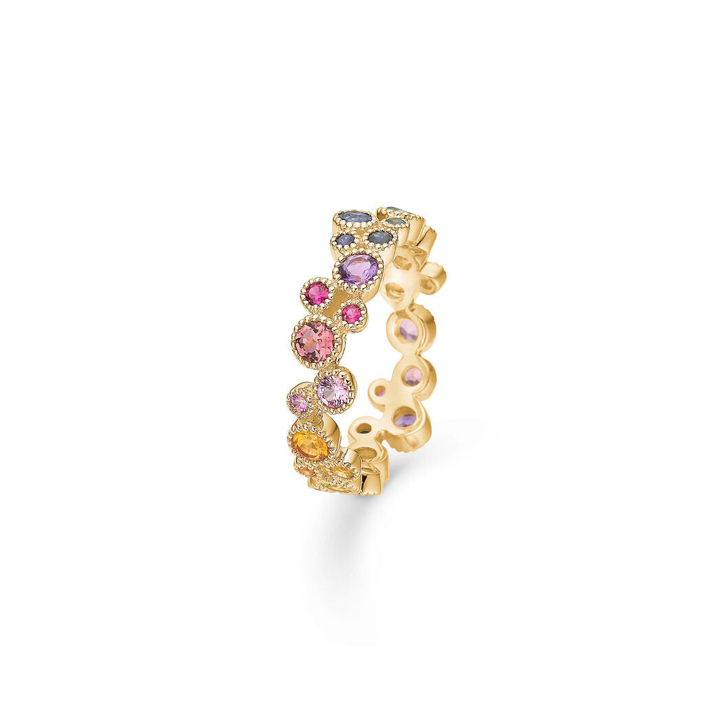 Luxury Rainbow ring med farvede sten-1544062