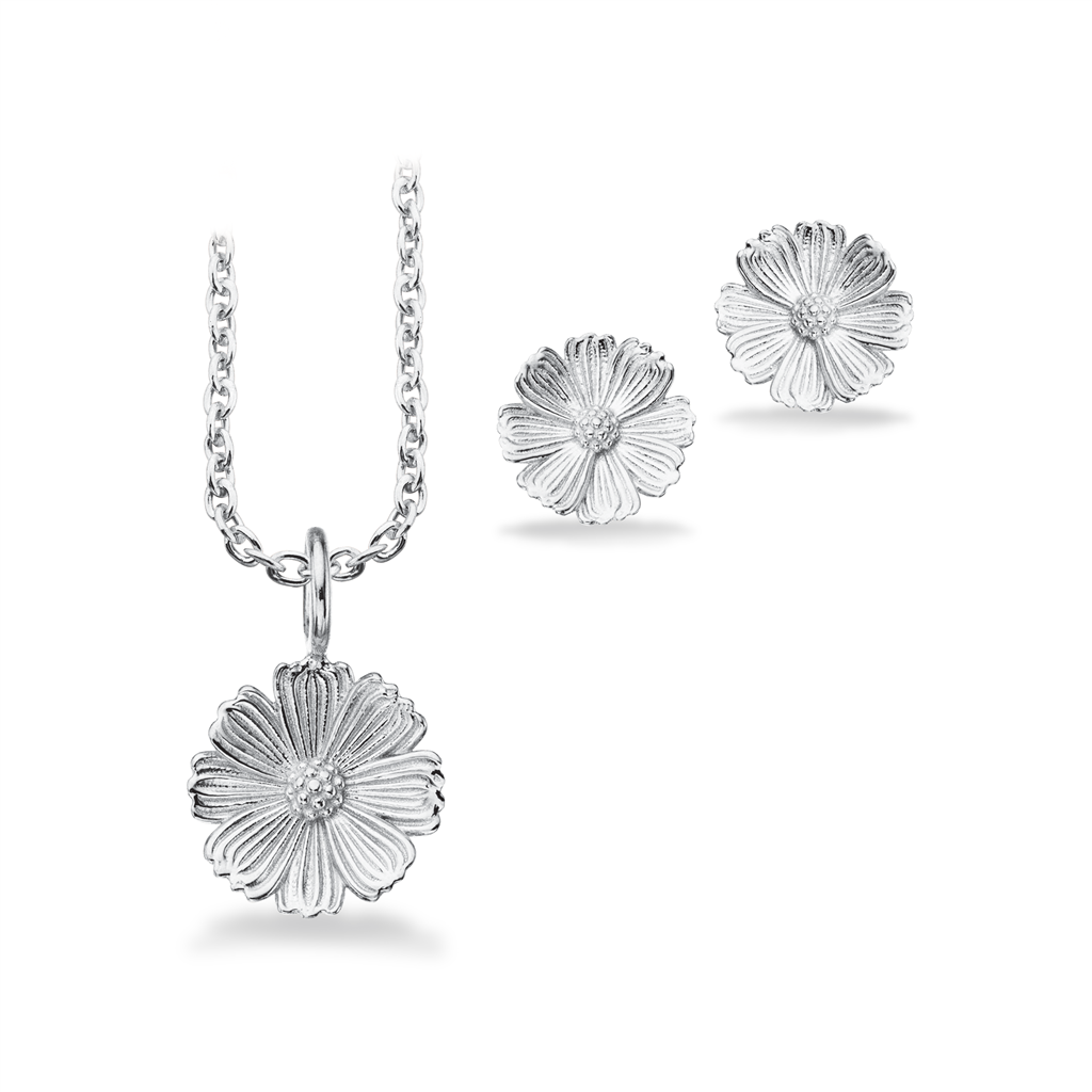 Scrouples - Blomster smykkesæt i sølv - px1127