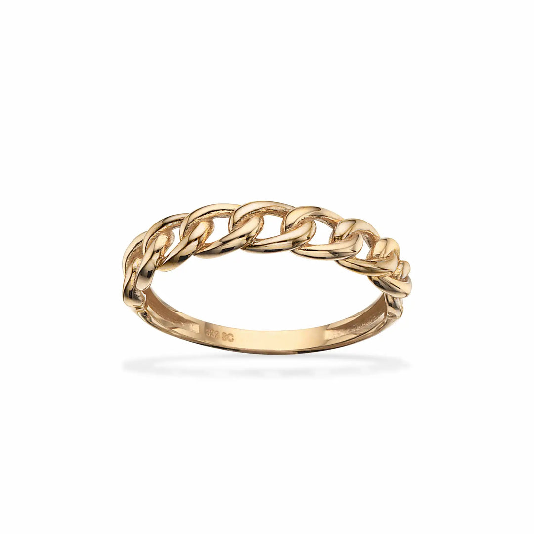 Scrouples - 8kt. guld ring med panser mønster - 711073