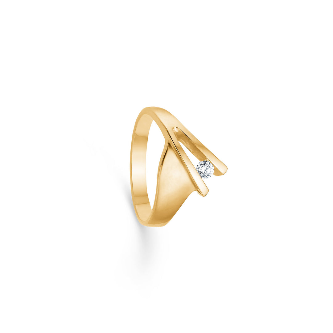 Randers Sølv - 8 kt. guld ring med 0,10ct brilliant - RS137838ob
