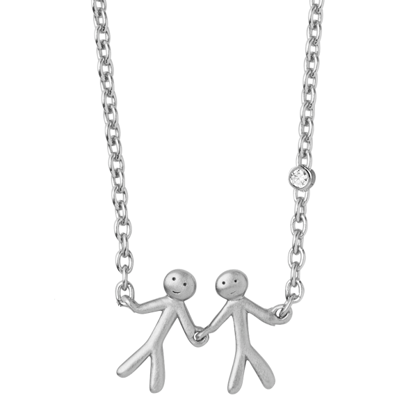 byBiehl - Together family sølv halskæde med 2 personer - 3-2002a-r