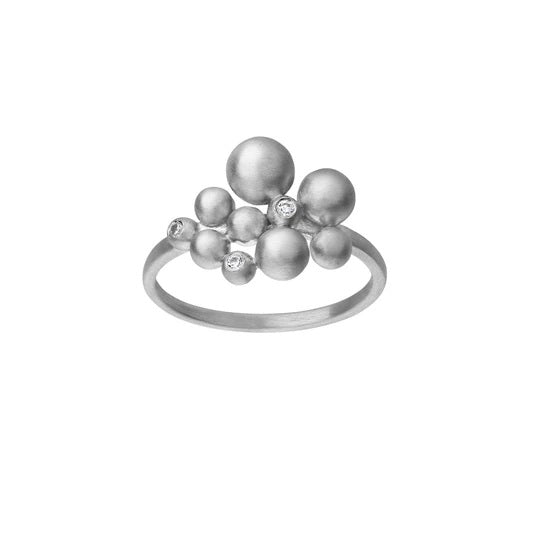 Sølv pebbles ring med zirkonia - 5-3801A-R